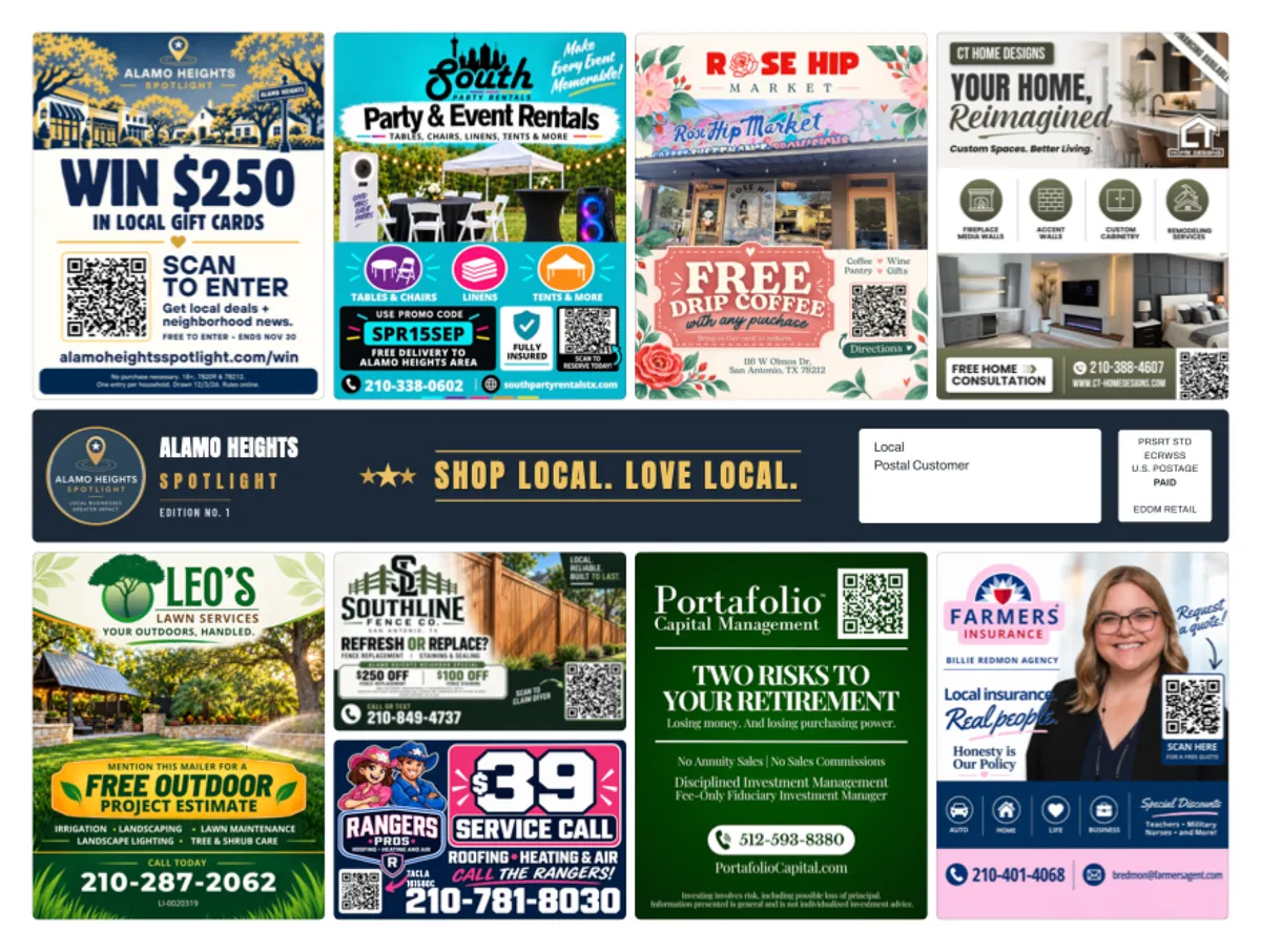 Alamo Heights sample card — not this edition